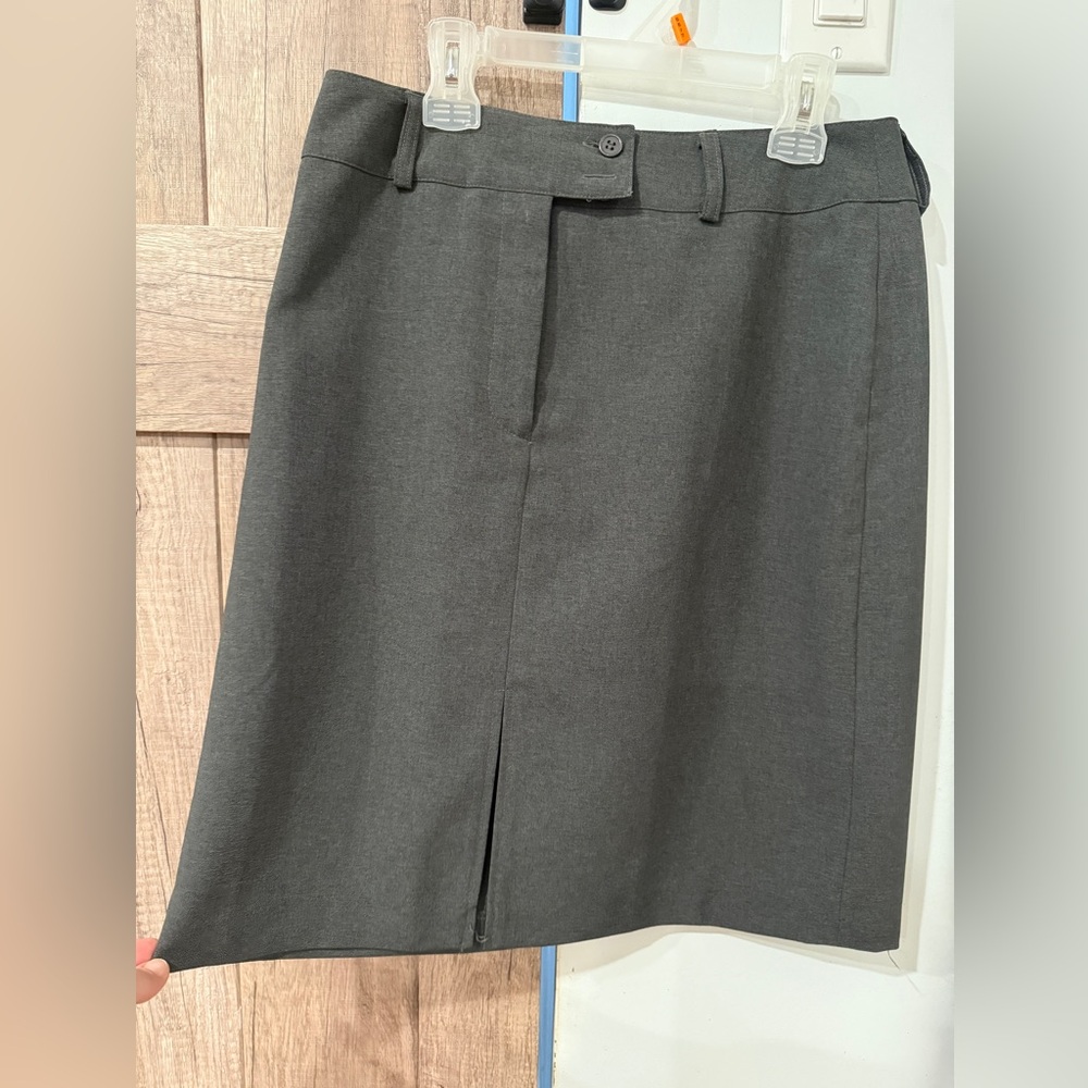 Classic Gray Pencil Skirt - Front Slit